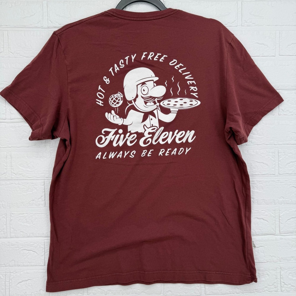 5.11 Tactical Graphic Tee Mens Large Burgundy Pizza Delivery Always Be Ready